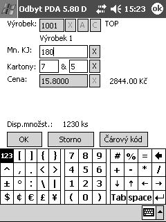 Informace o dispozičním množství výrobků v autě prodejce. obrazek5
