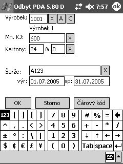 Ukázka tvorby nakládky – zadání výrobku s údaji o šarži. obrazek6